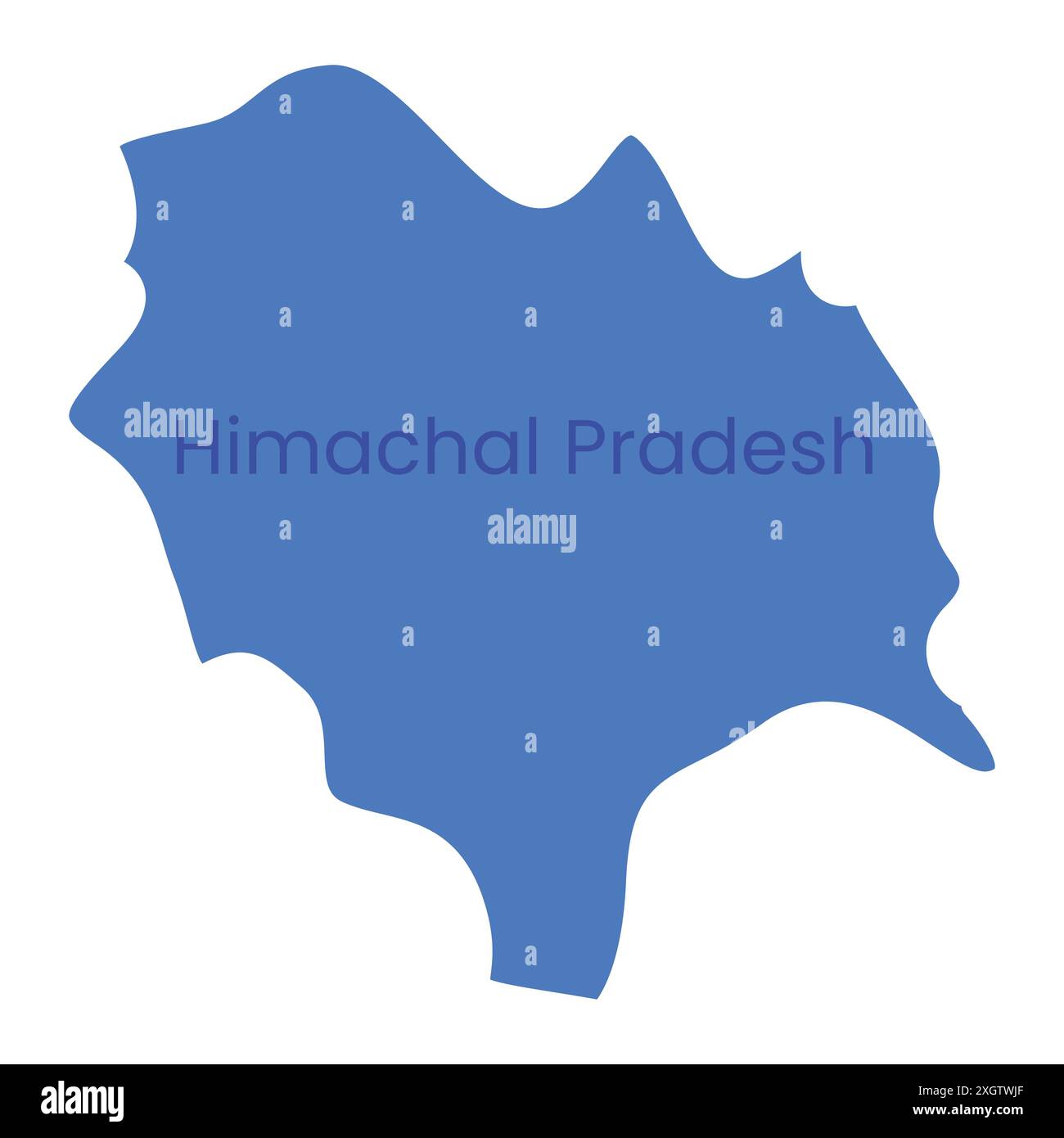 Himachal Pradesh State Map Vector Icon. India Himachal Pradesh Province