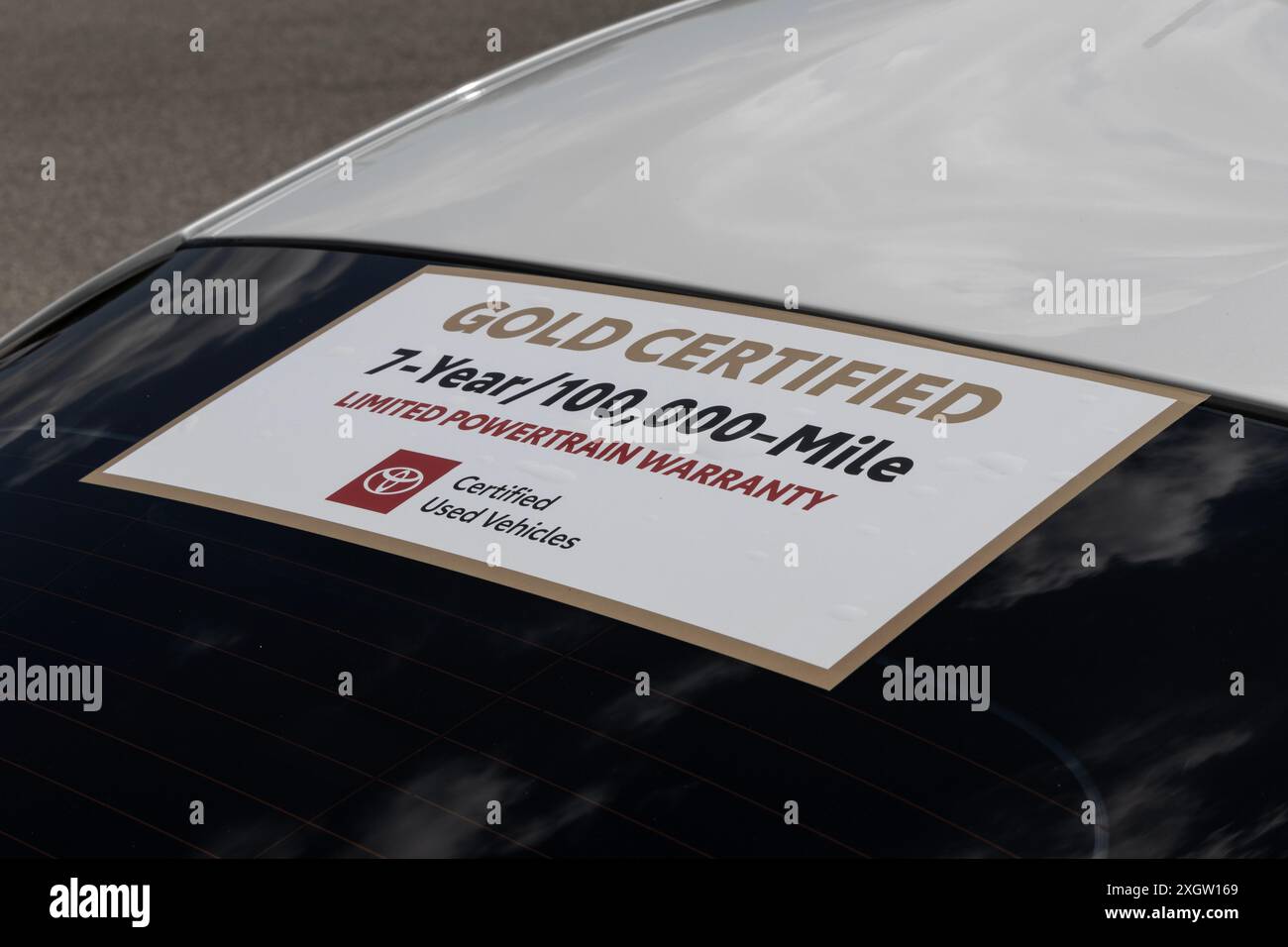 Noblesville - July 7, 2024: Toyota Gold Certified Used Vehicle logo ...