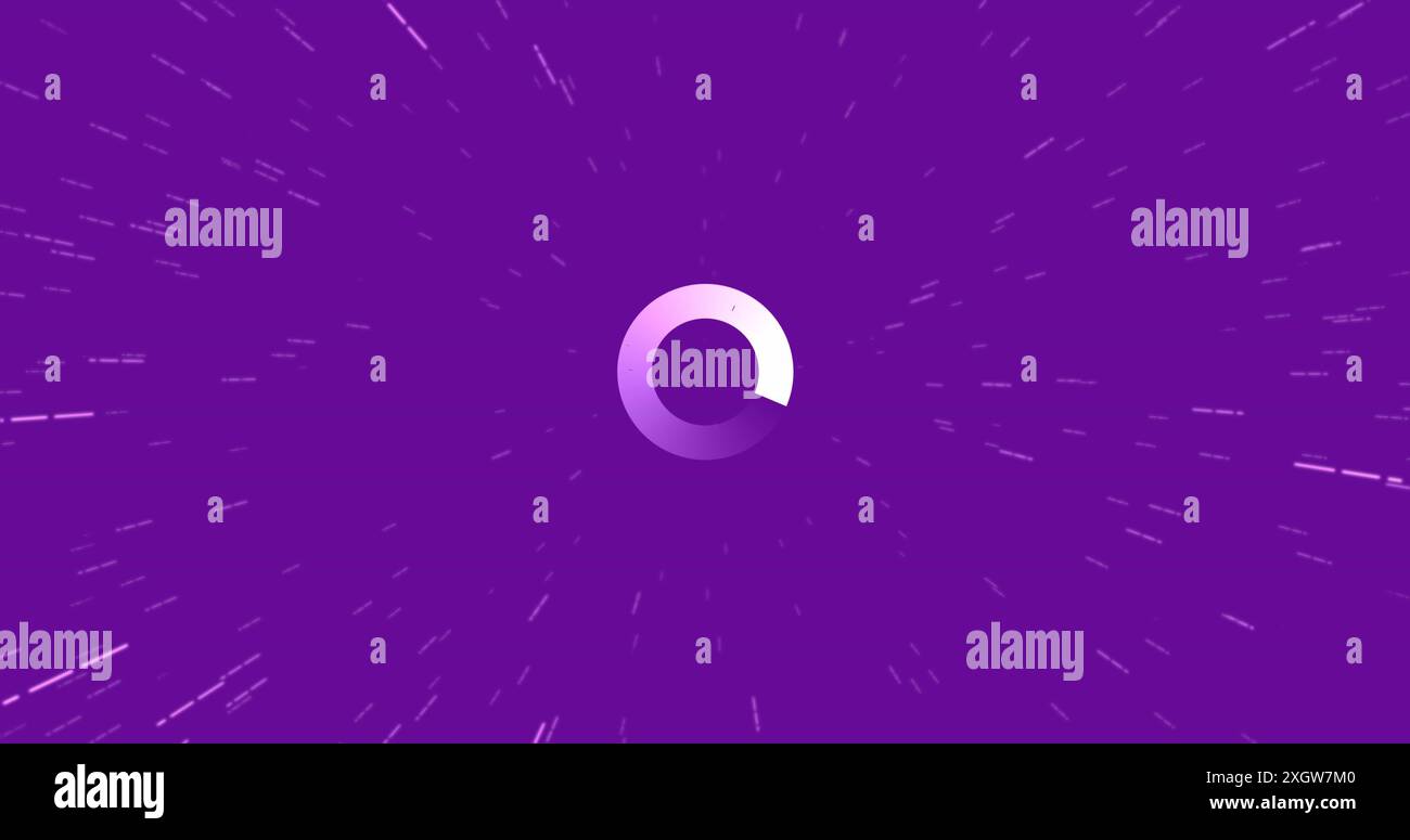Image of shapes moving over loading data ring. Abstract background and digital interface concept digitally generated image. Stock Photo