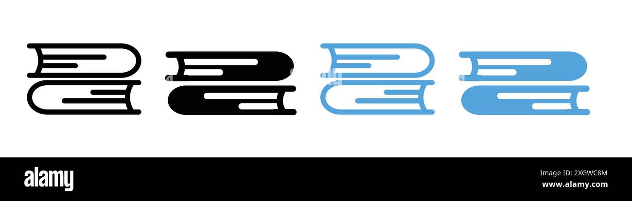 Books icon logo sign vector outline in black and white color Stock ...
