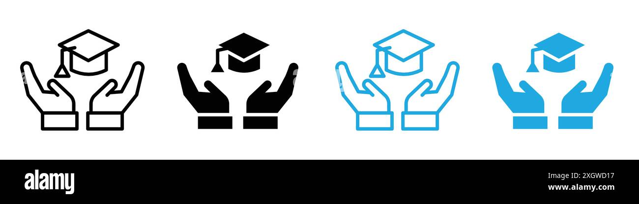 Education insurance icon logo sign vector outline in black and white ...