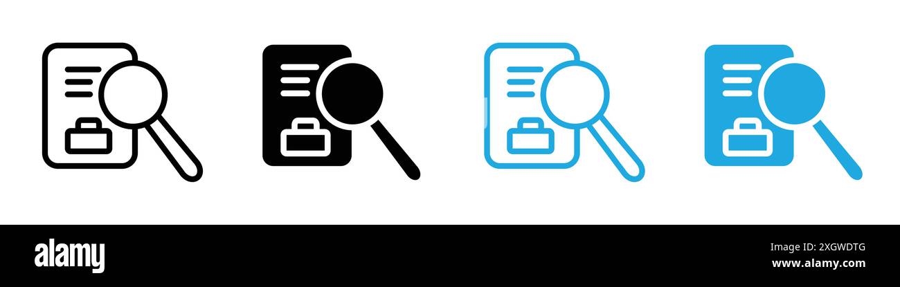 Job analysis icon logo sign vector outline in black and white color ...