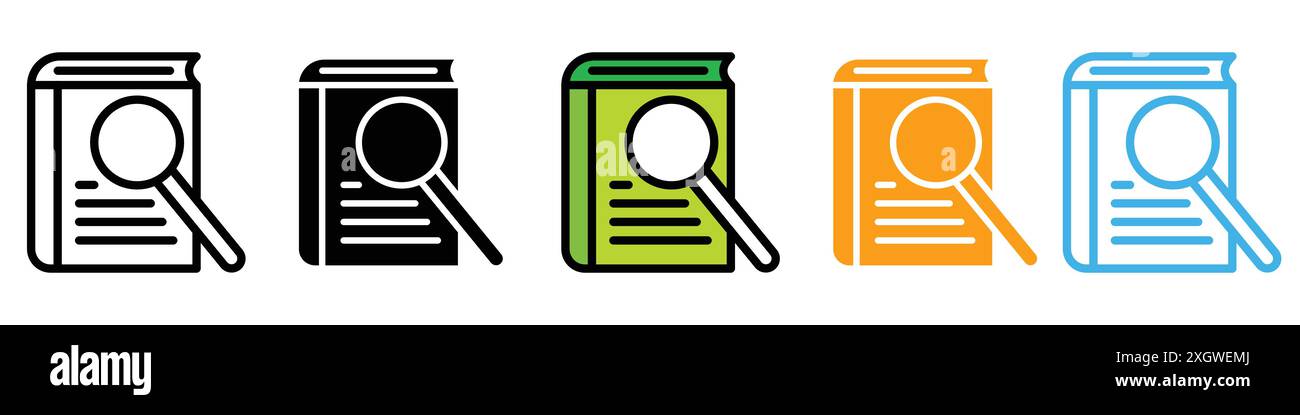 Reference data icon logo sign vector outline in black and white color ...