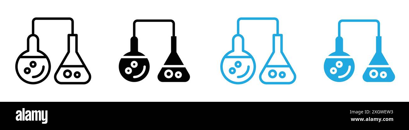 Science icon logo sign vector outline in black and white color Stock ...