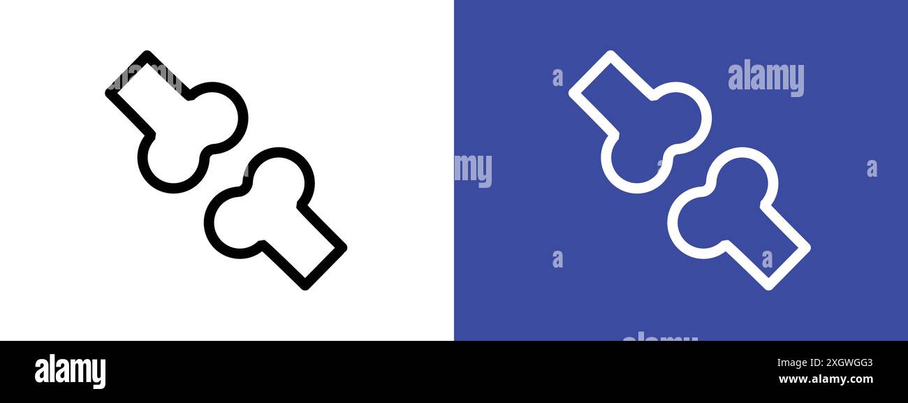 Bones icon logo sign vector outline in black and white color Stock ...