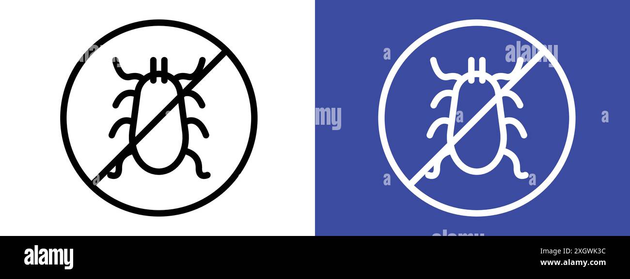 No parasitic insects sign logo sign vector outline in black and white ...