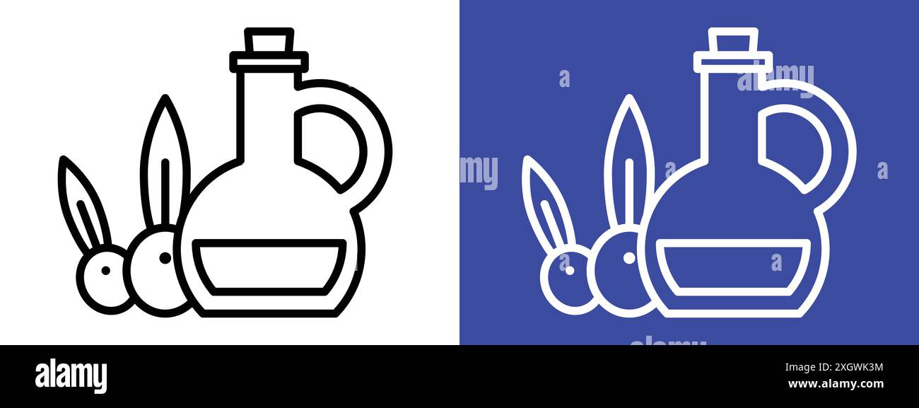 Olive oil icon logo sign vector outline in black and white color Stock ...