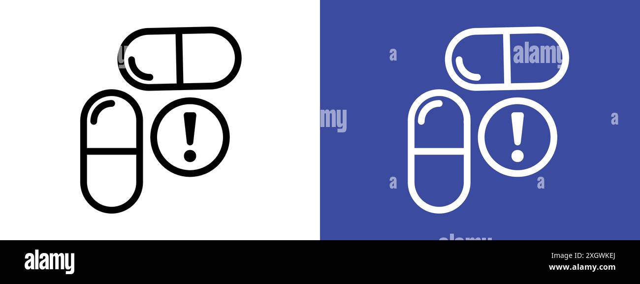 Overdose icon logo sign vector outline in black and white color Stock ...