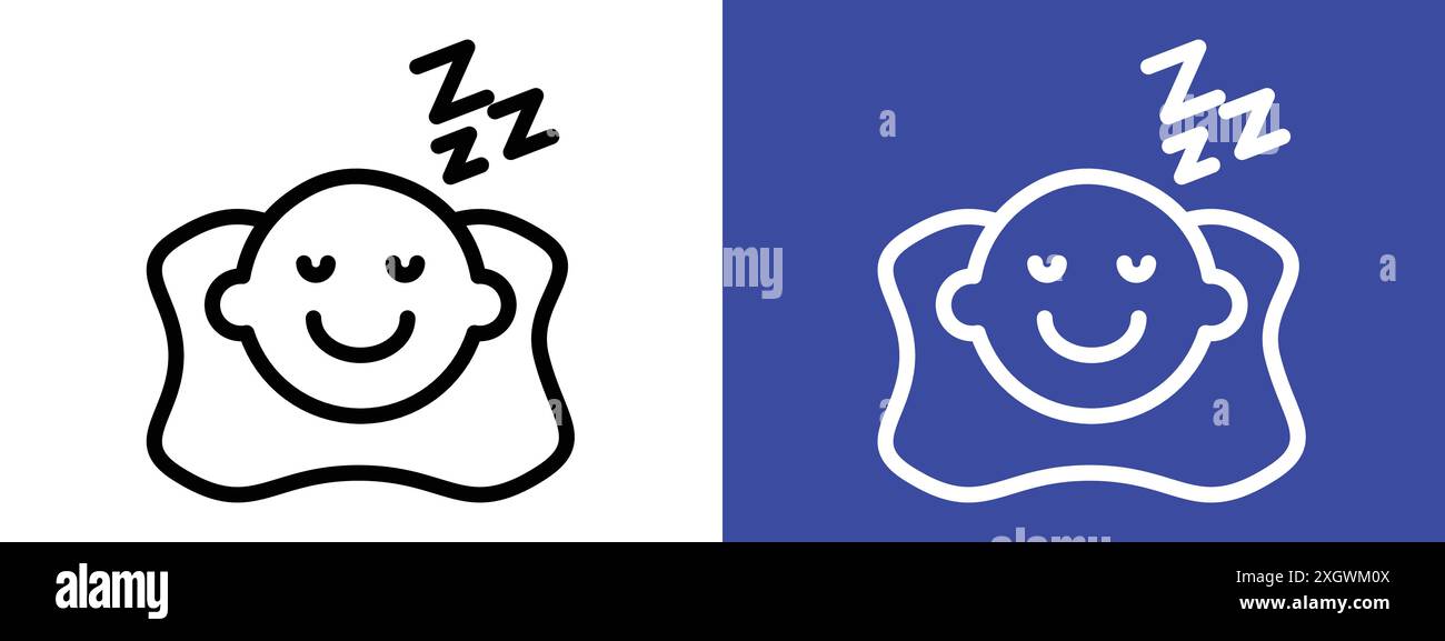 Sleeping icon logo sign vector outline in black and white color Stock ...