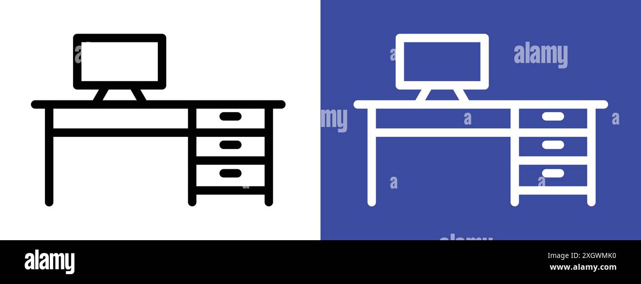 Workplace icon logo sign vector outline in black and white color Stock ...