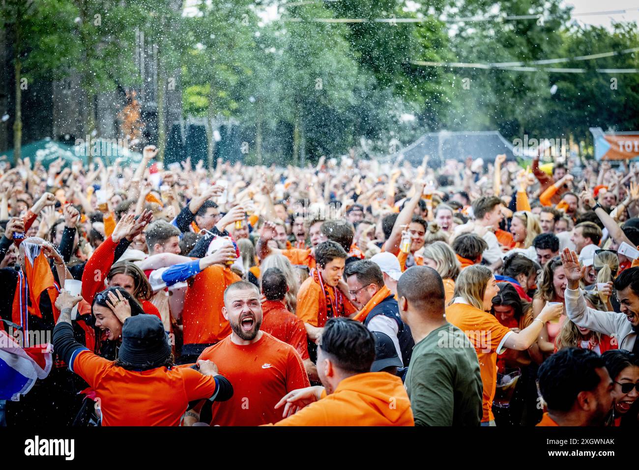 AMSTERDAM - Dutch fans during the semi-final in the Westergasfabriek at ...