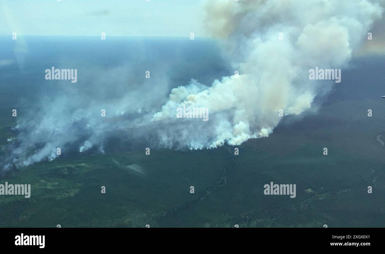 Sweltering Condition (240710) -- ALBERTA (CANADA), July 10, 2024 (Xinhua) -- Aerial photo ...