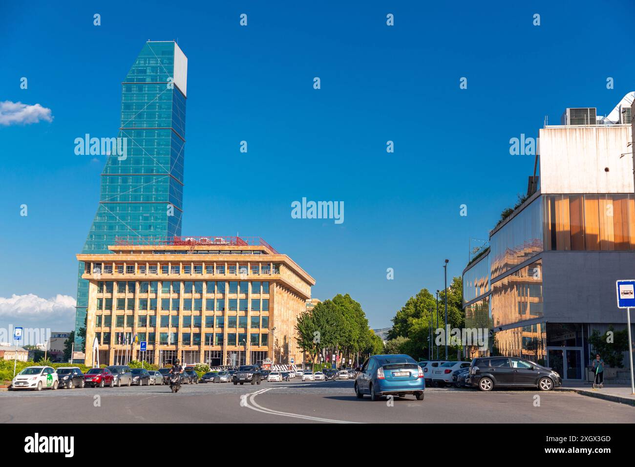 First Republic Square Tbilisi, Georgia - 23 JUNE, 2024: Buildings around the Rustaveli metro ...
