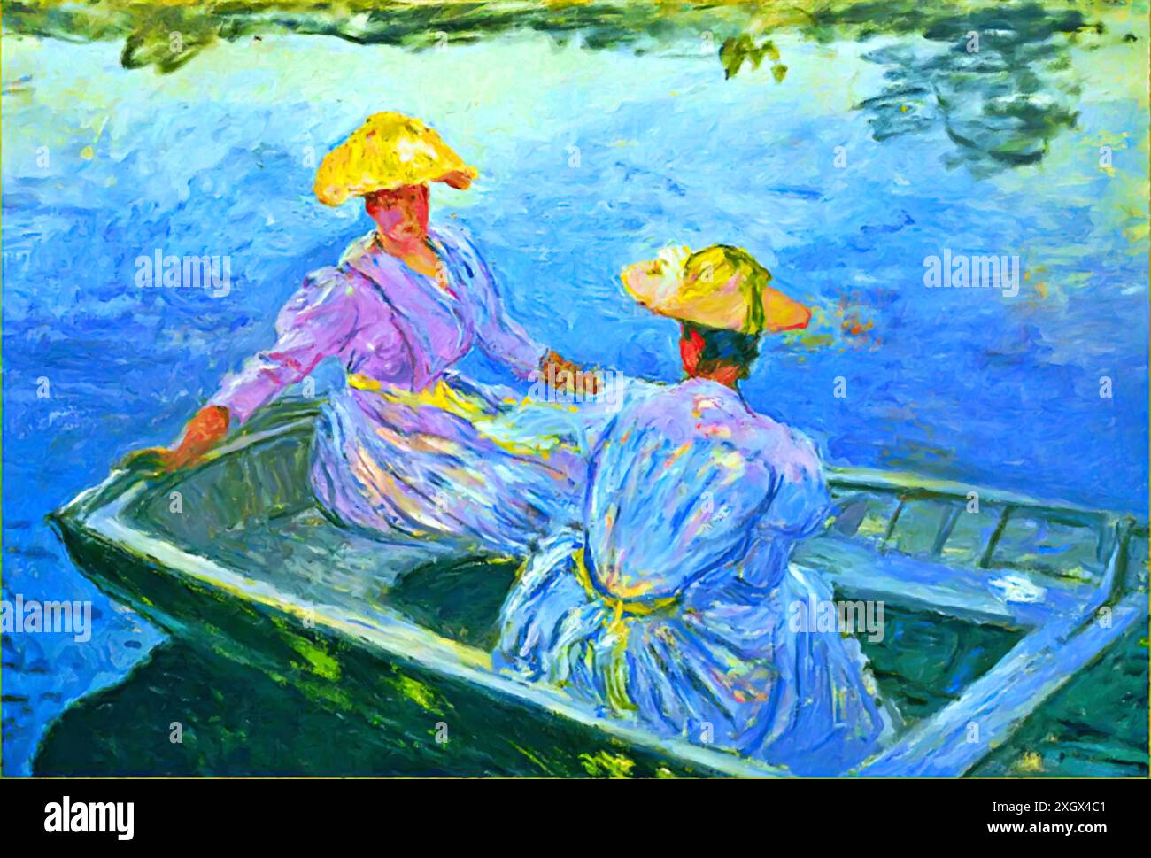 The blue rowing boat, 1887 (painting) by Artist Monet, Claude (1840 ...