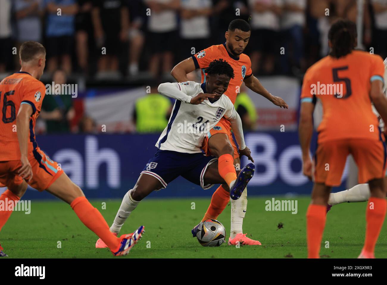 Kobbie Mainoo England Is Fouled During The Semi Final Of The Uefa European Championship 1640