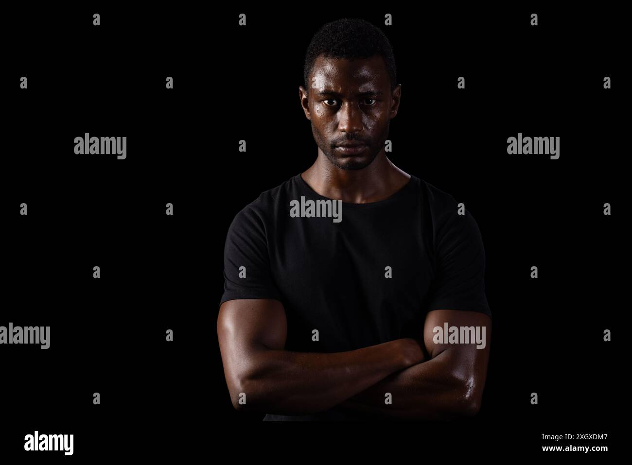 Strong man stands arms hi-res stock photography and images - Alamy