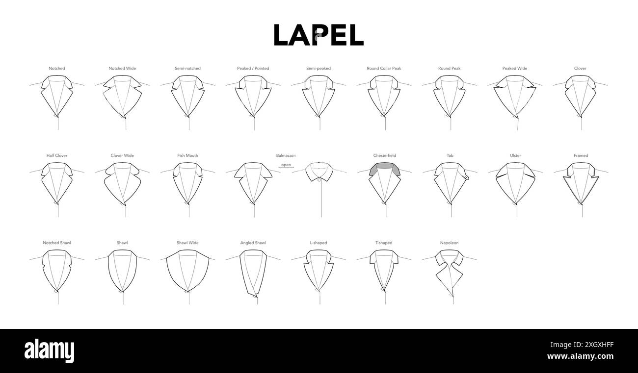 Set of Lapels and collars for tops shirts jackets blouses coats Set of Lapels and collars for tops shirts jackets blouses coats