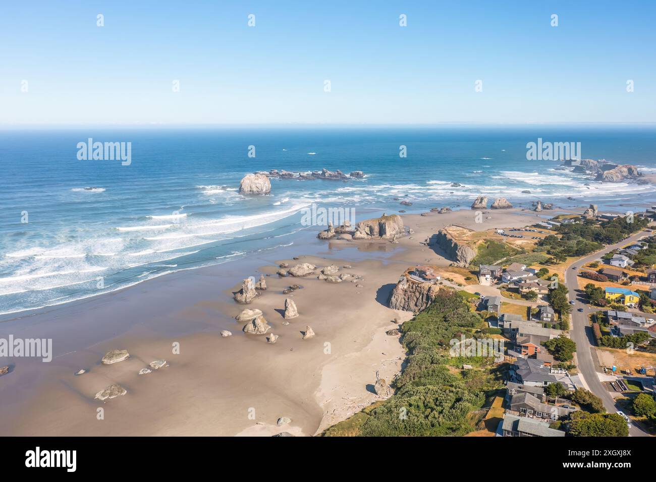 Aerial View of Face Rock Beach in Bandon Oregon Stock Photo - Alamy
