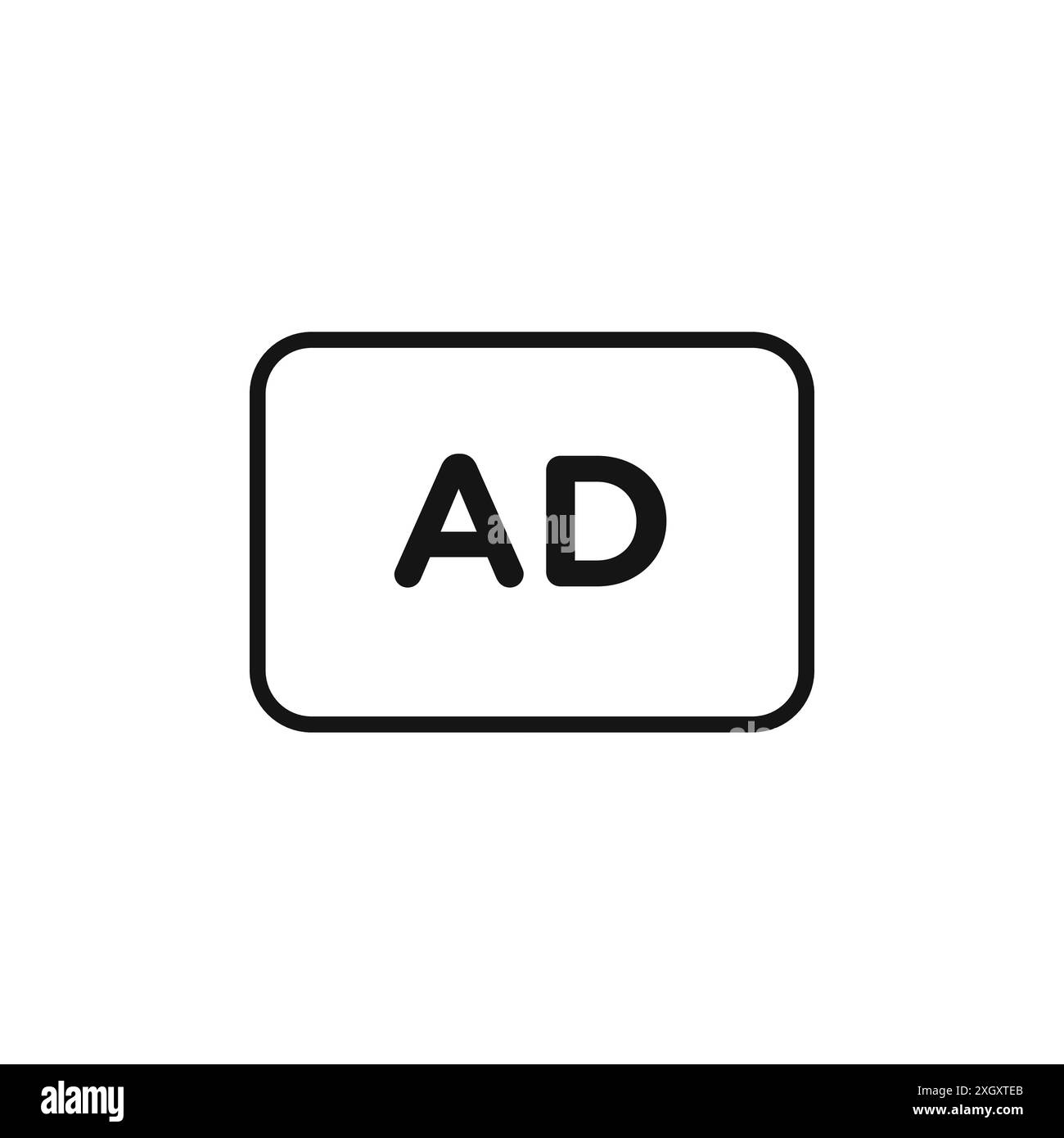 Ad icon logo sign vector outline in black and white color Stock Vector ...
