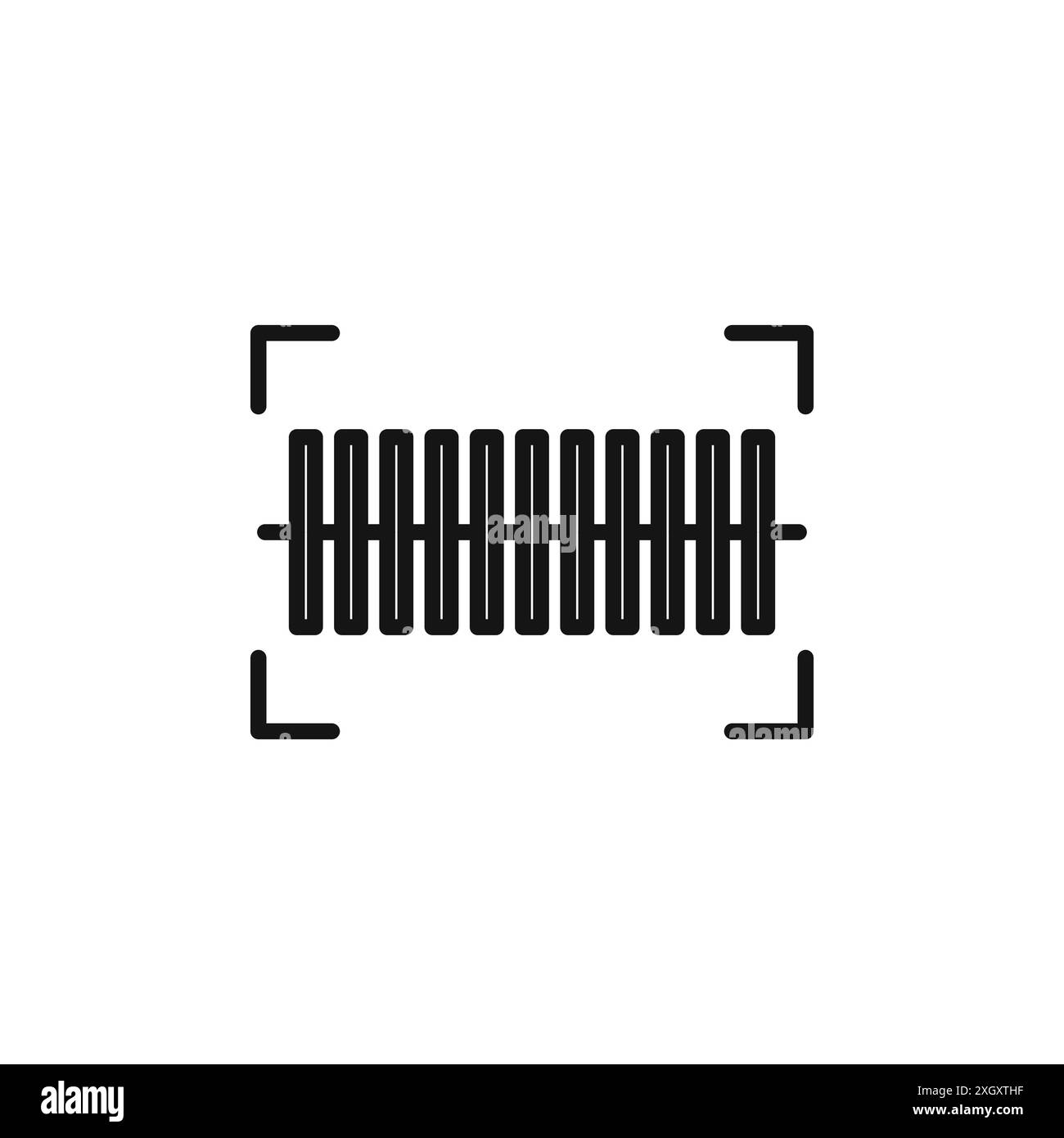 Barcode read icon logo sign vector outline in black and white color ...