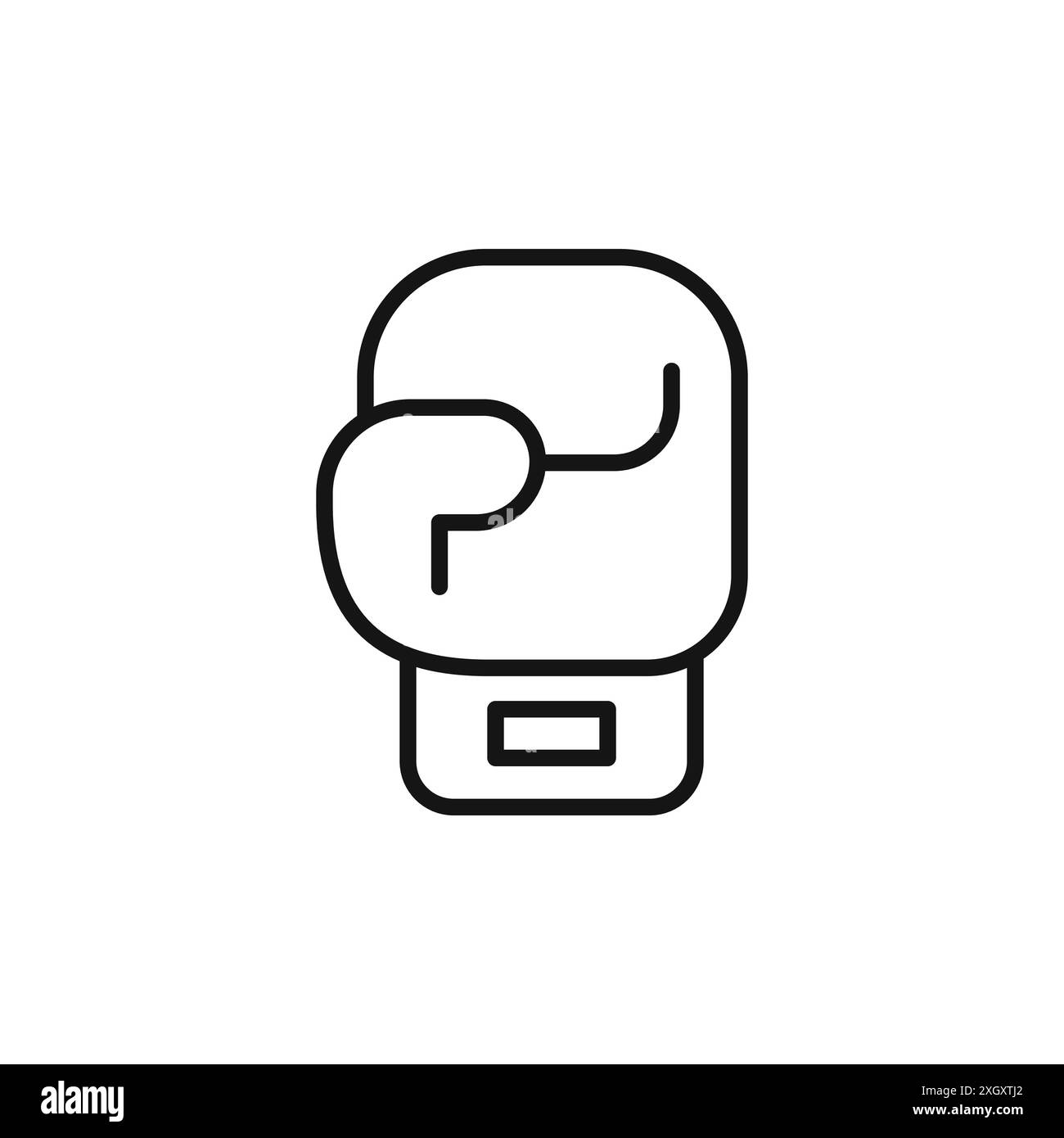 Boxing glove icon logo sign vector outline in black and white color ...