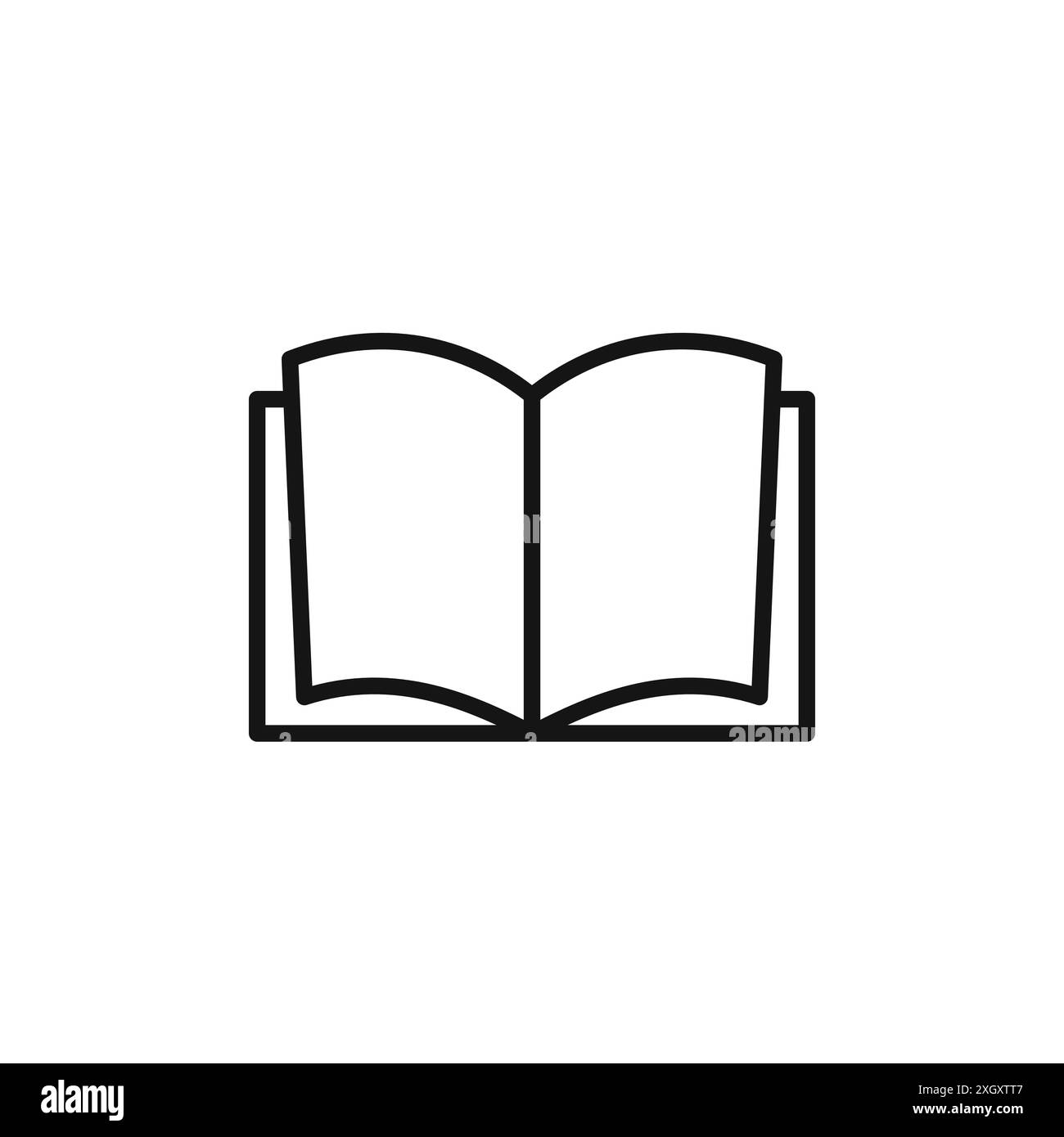 Book open icon logo sign vector outline in black and white color Stock Vector