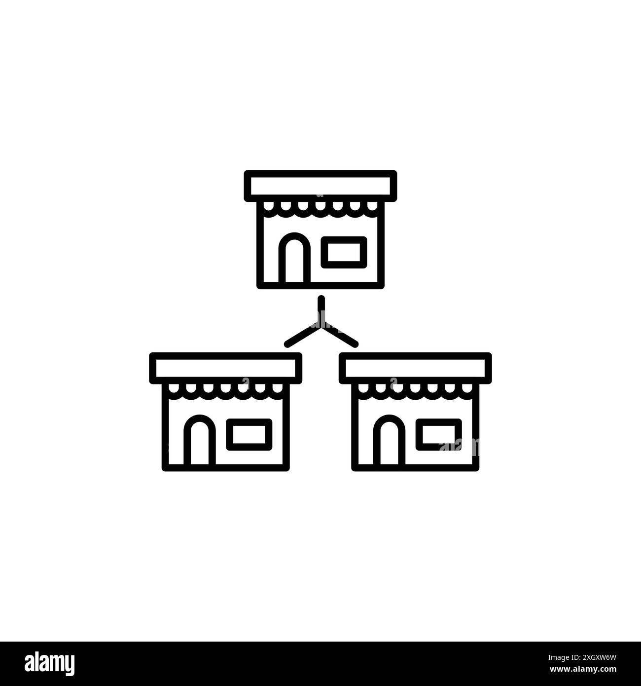 Franchise icon logo sign vector outline in black and white color Stock ...