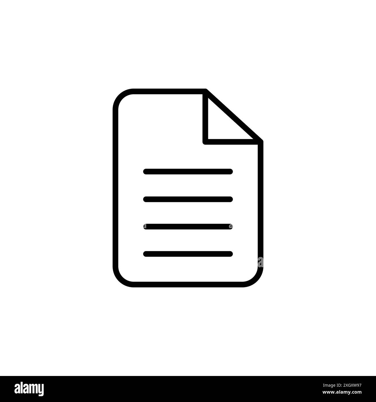 Document icon logo sign vector outline in black and white color Stock ...