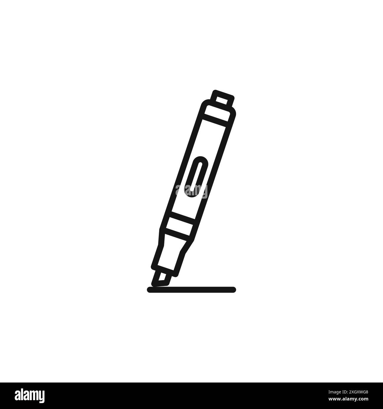 Highlighter icon logo sign vector outline in black and white color ...