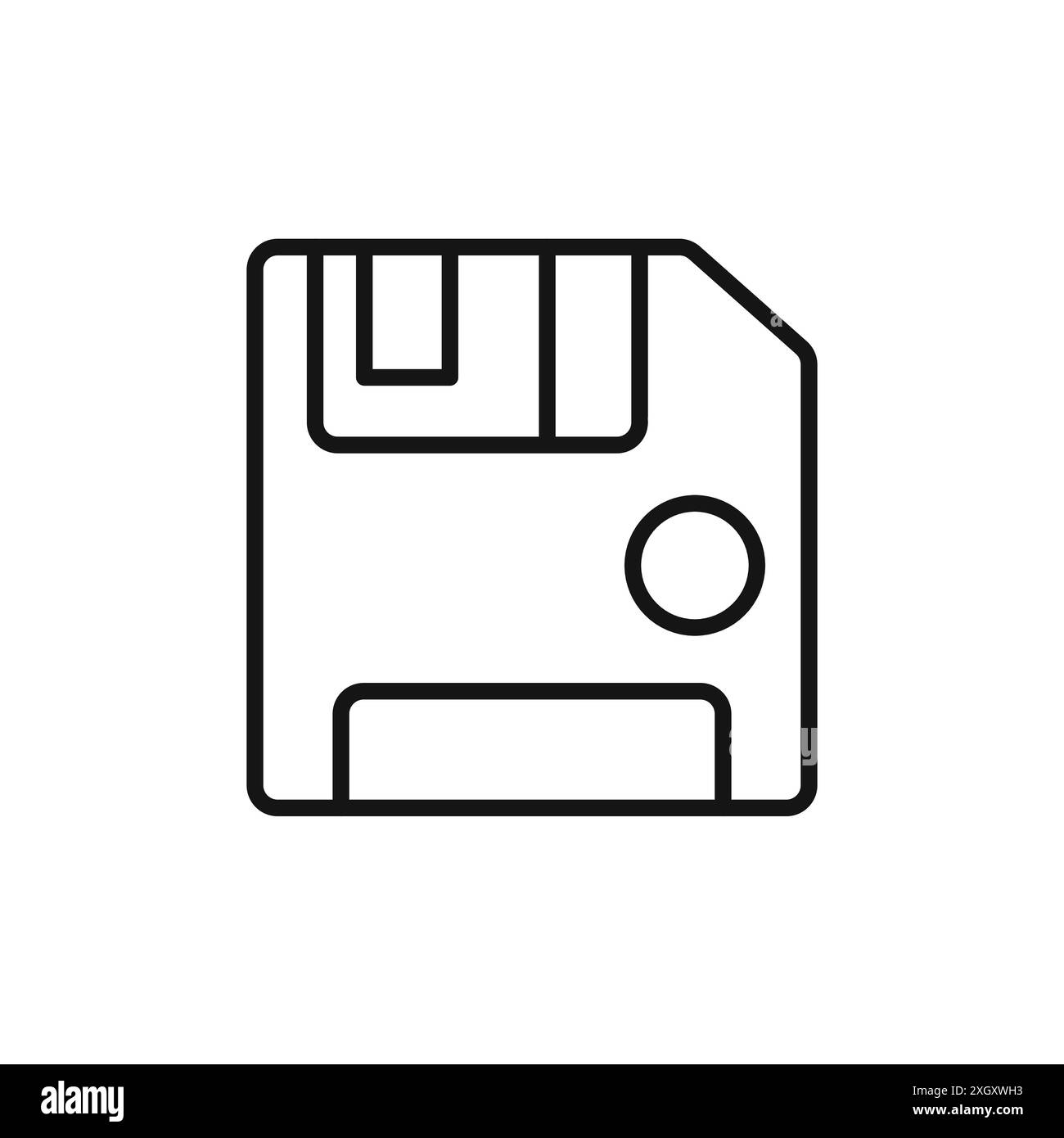 Floppy disk icon logo sign vector outline in black and white color ...