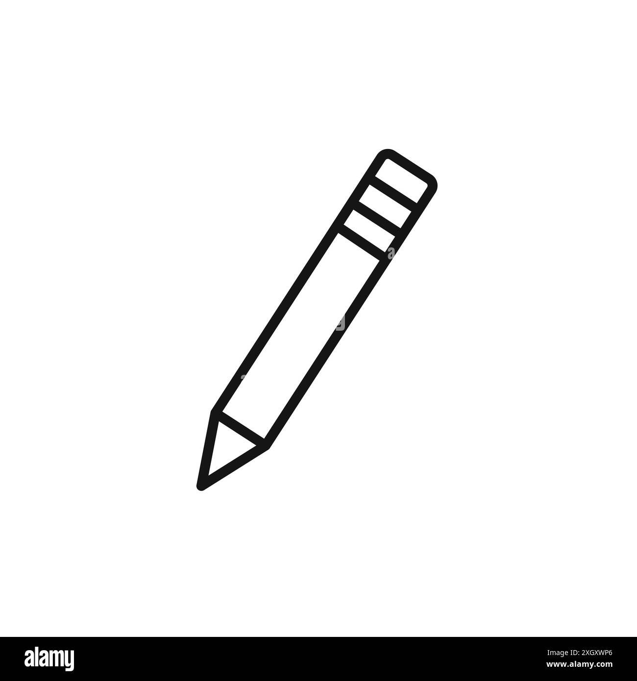 Pencil icon logo sign vector outline in black and white color Stock ...