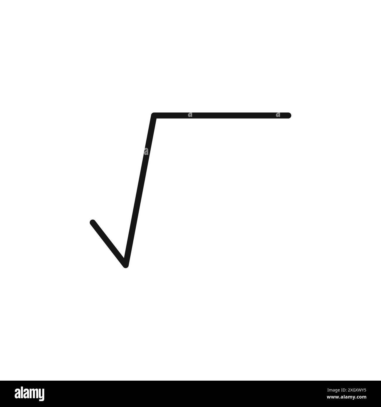 Square root icon logo sign vector outline in black and white color ...