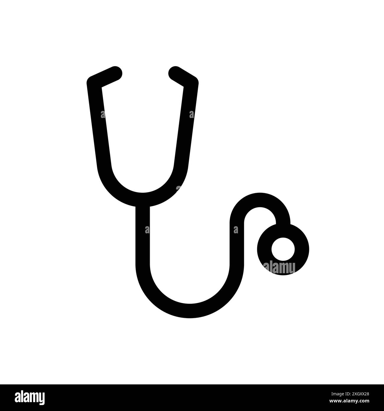 Stethoscope icon logo sign vector outline in black and white color ...