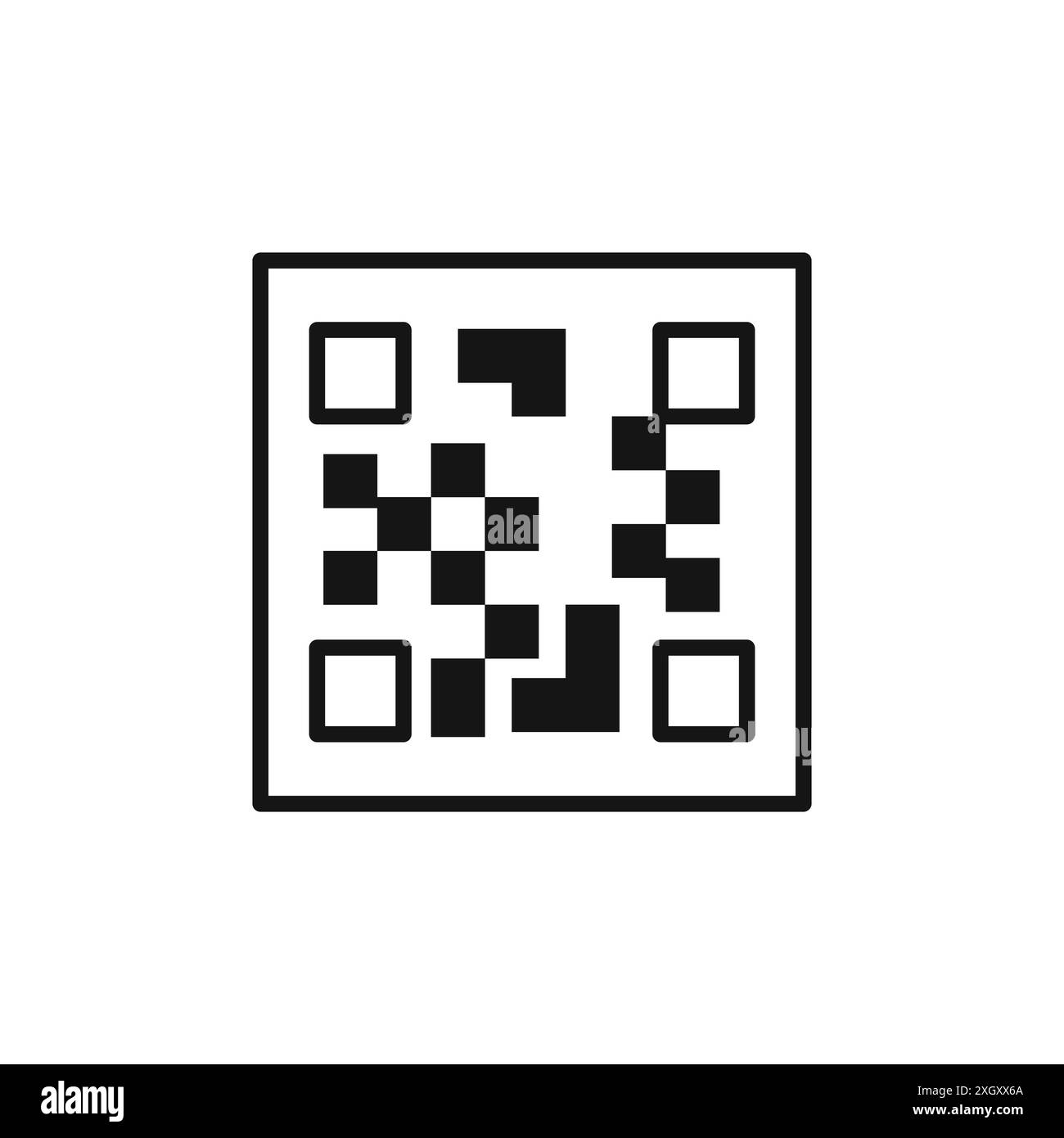Qrcode icon logo sign vector outline in black and white color Stock ...