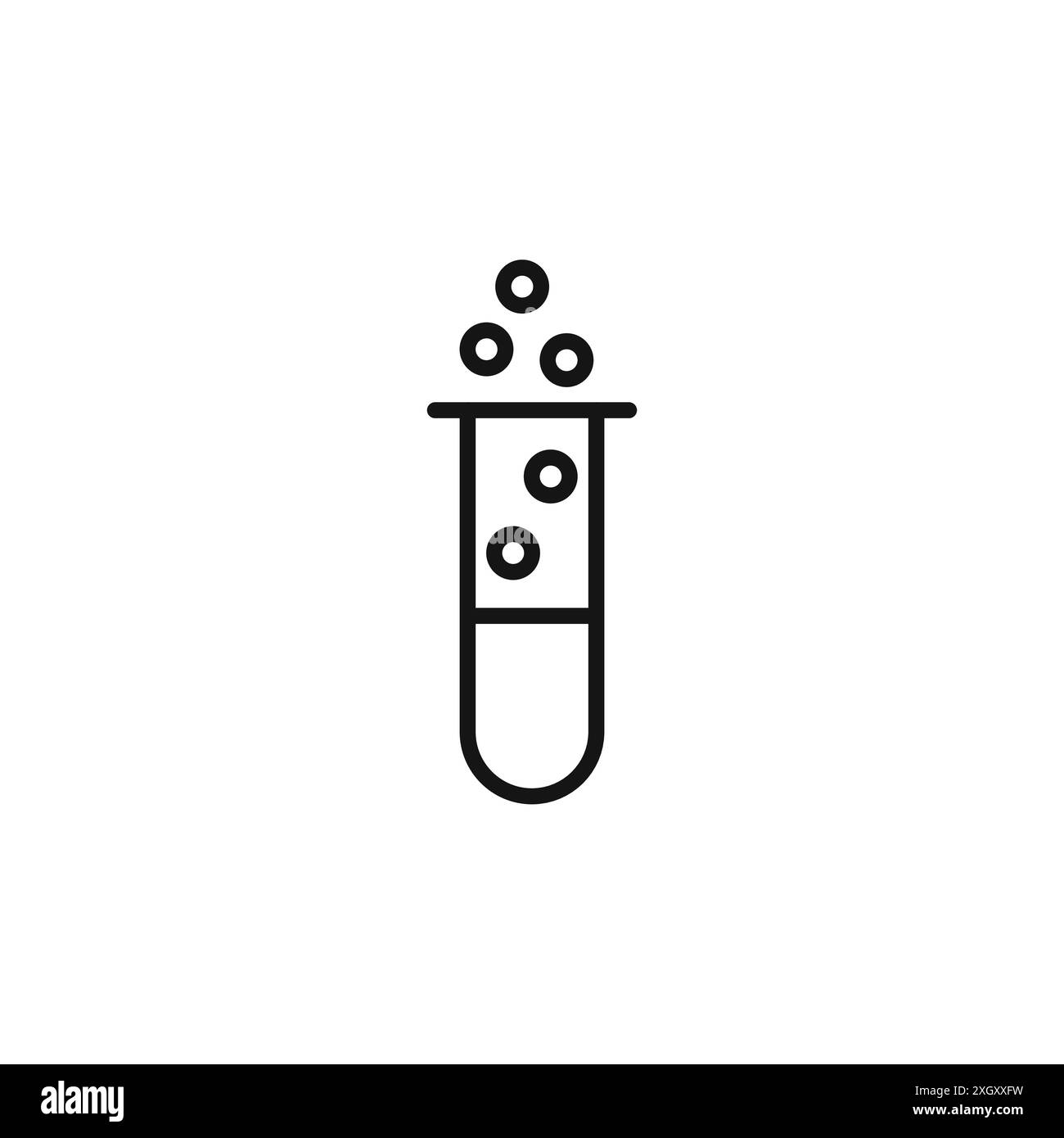 Test tube icon logo sign vector outline in black and white color Stock ...