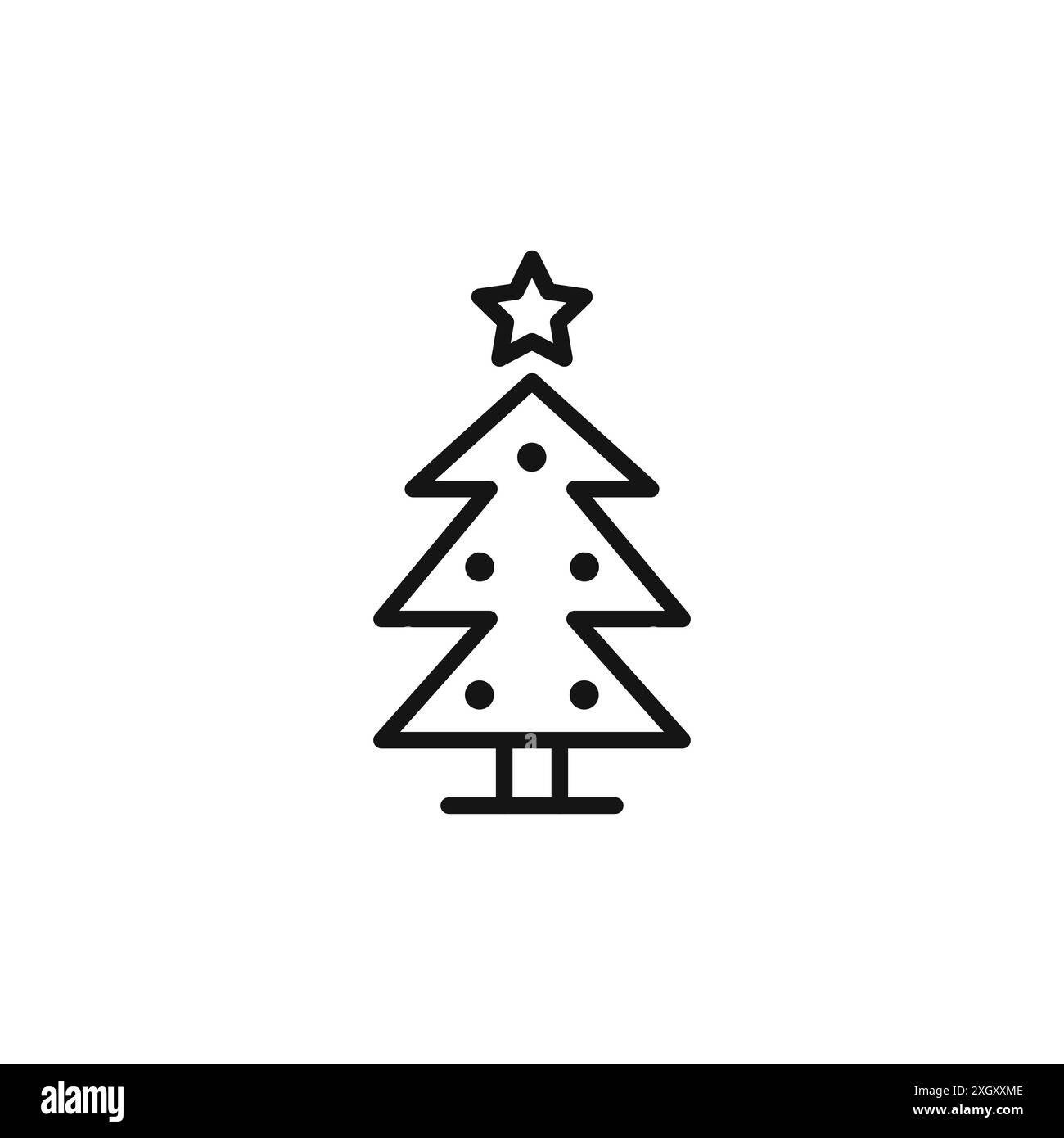 Tree christmas icon logo sign vector outline in black and white color ...