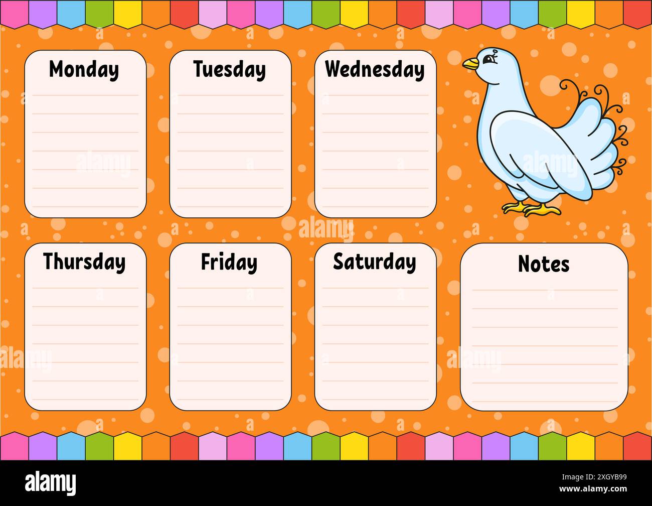 School schedule. Timetable for schoolboys. Empty template. Weekly ...