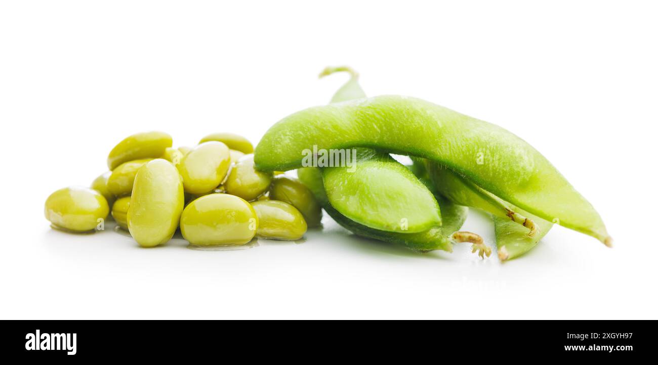 Edamame soy beans isolated on a white background. Stock Photo