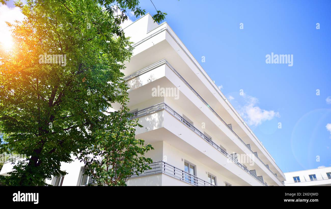 Image showcasing Modern residential building with new apartments in a green residential ...