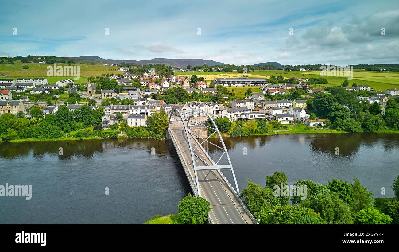 Bonar Bridge Bonar Bridge Sutherland Scotland the bridge in summer and rows of ...