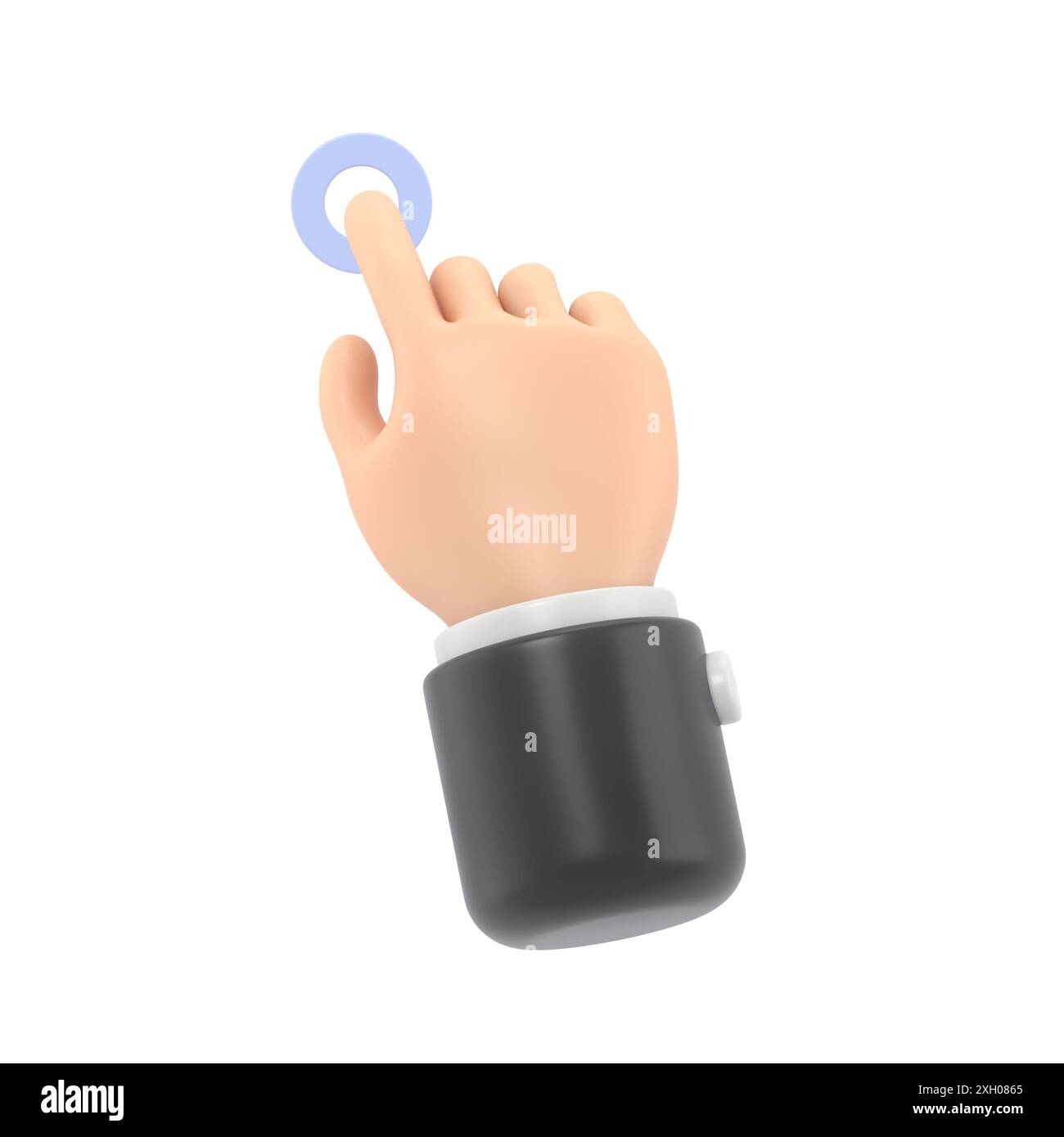 Cartoon Gesture Icon Mockup.3D illustration hand Touch Button Cartoon ...