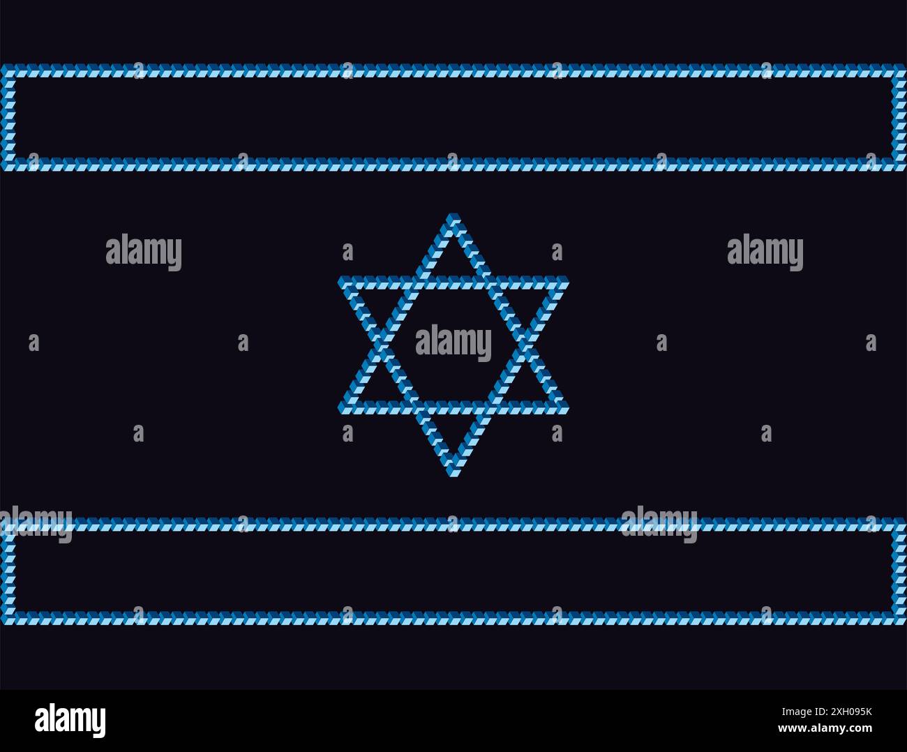 Israeli flag on a dark mournful background. Symbols of Israel based on ...