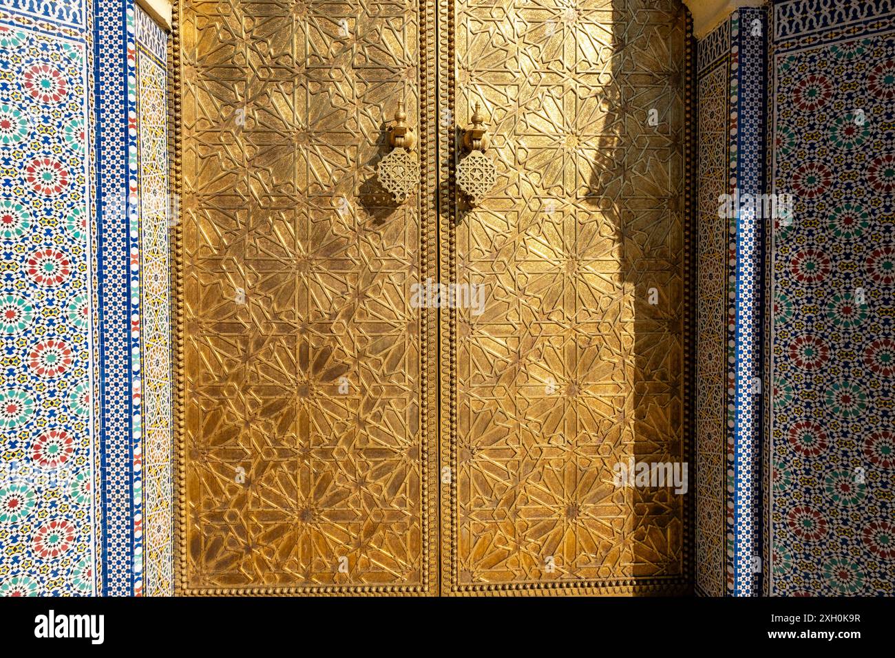 Detail of the entrance to the Royal Palace of Fez in Morocco with its ...