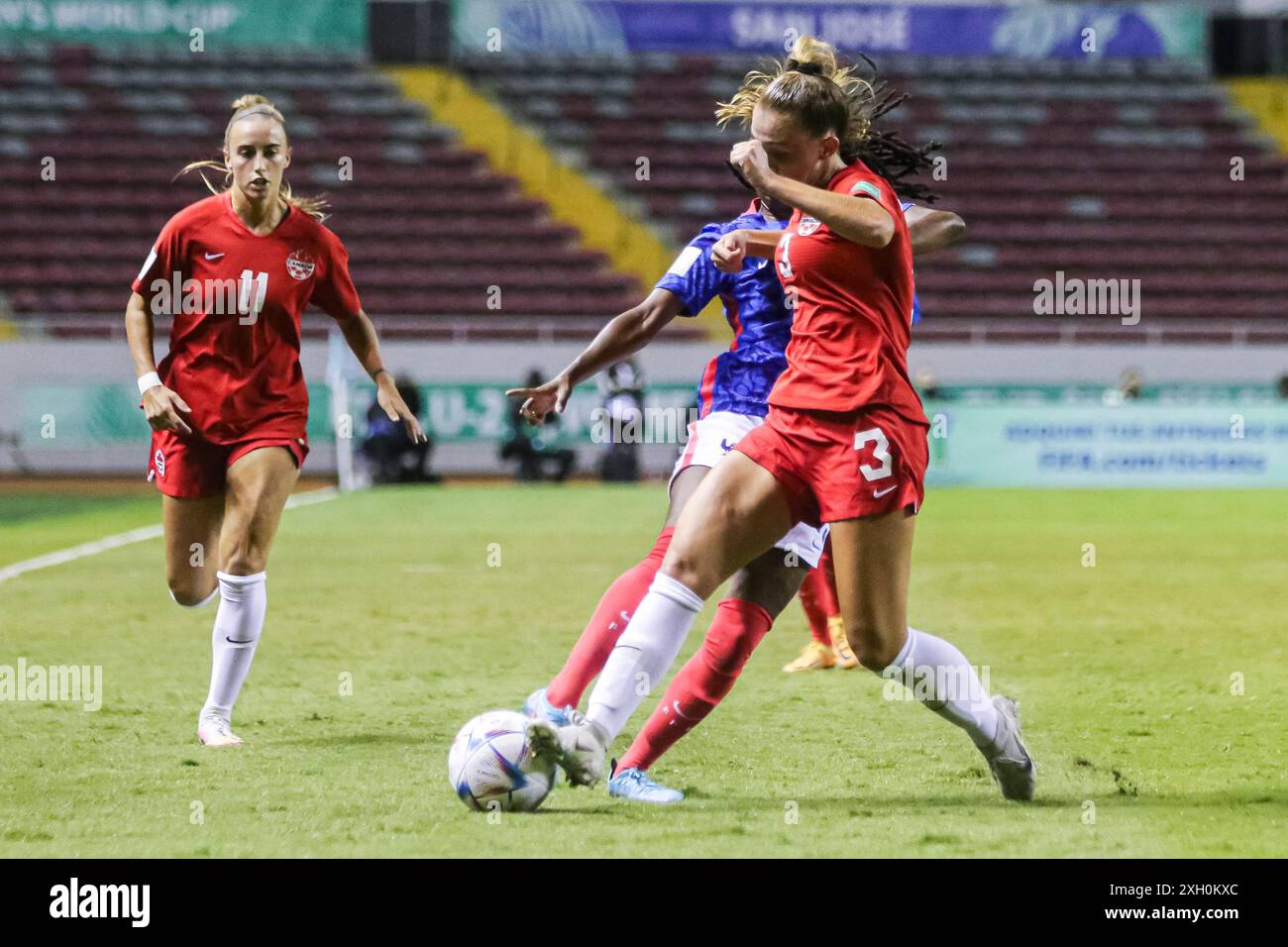 Mia Pante of Canada during the FIFA U-20 Women's World Cup Costa Rica match France v Canada on August 14, 2022. (Photo by: Martín Fonseca) Stock Photo