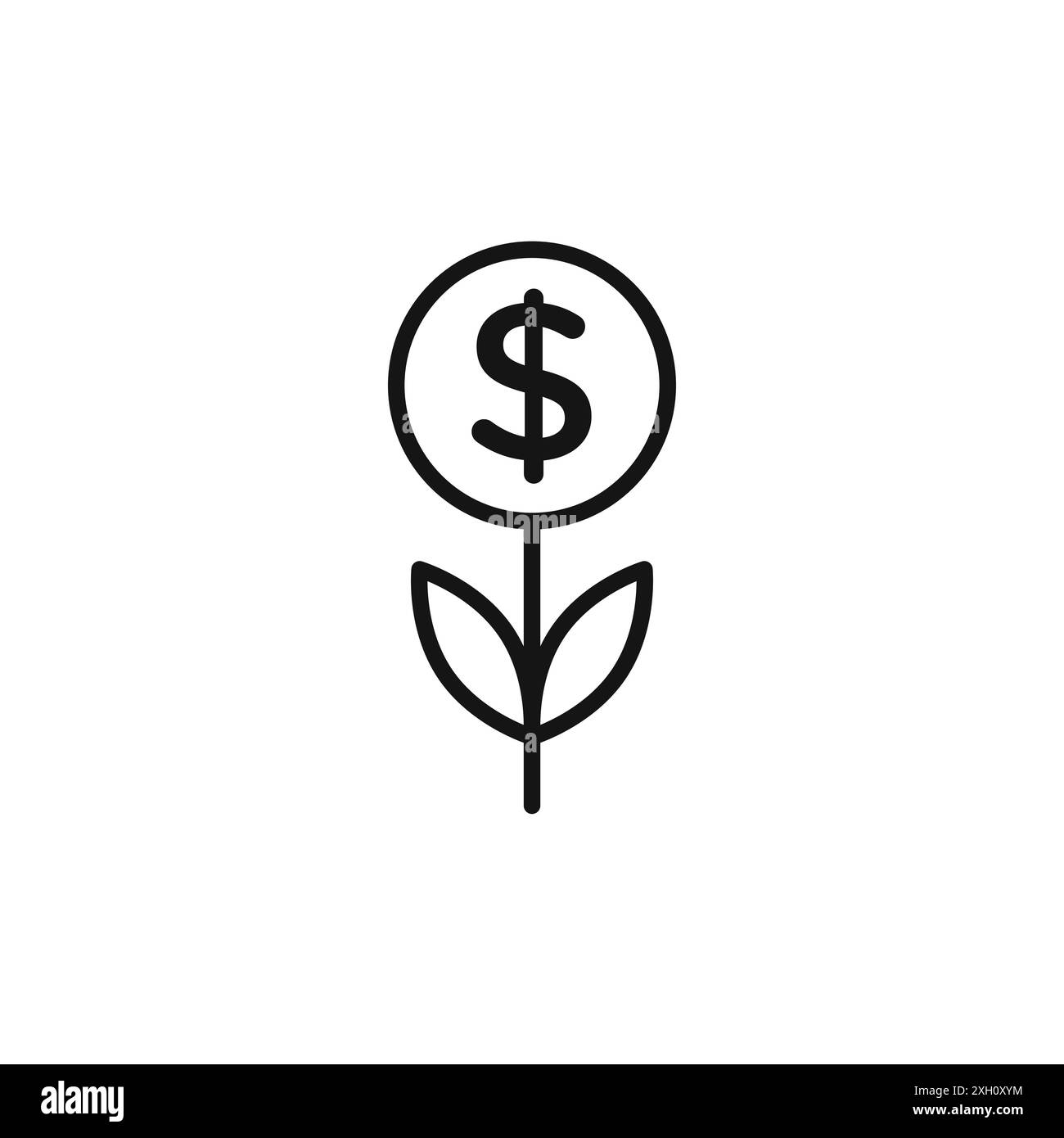 Business Investments growth Icon logo sign vector outline in black and ...