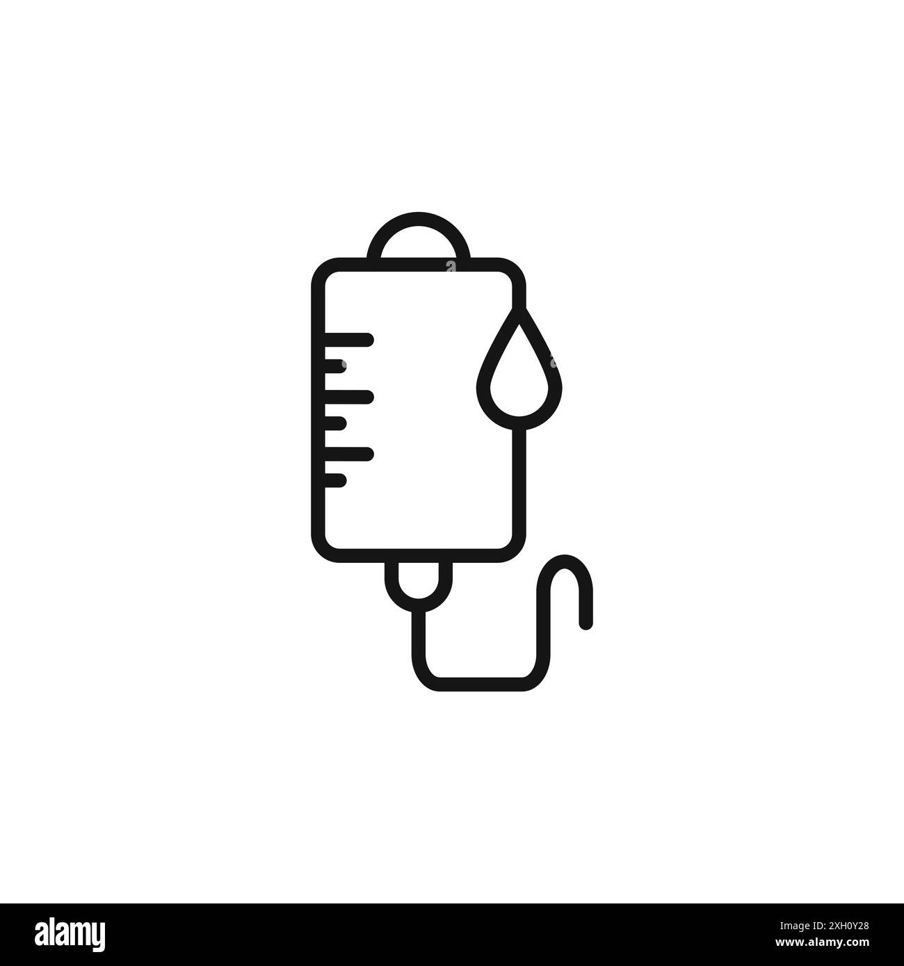 blood bag icon logo sign vector outline in black and white color Stock Vector