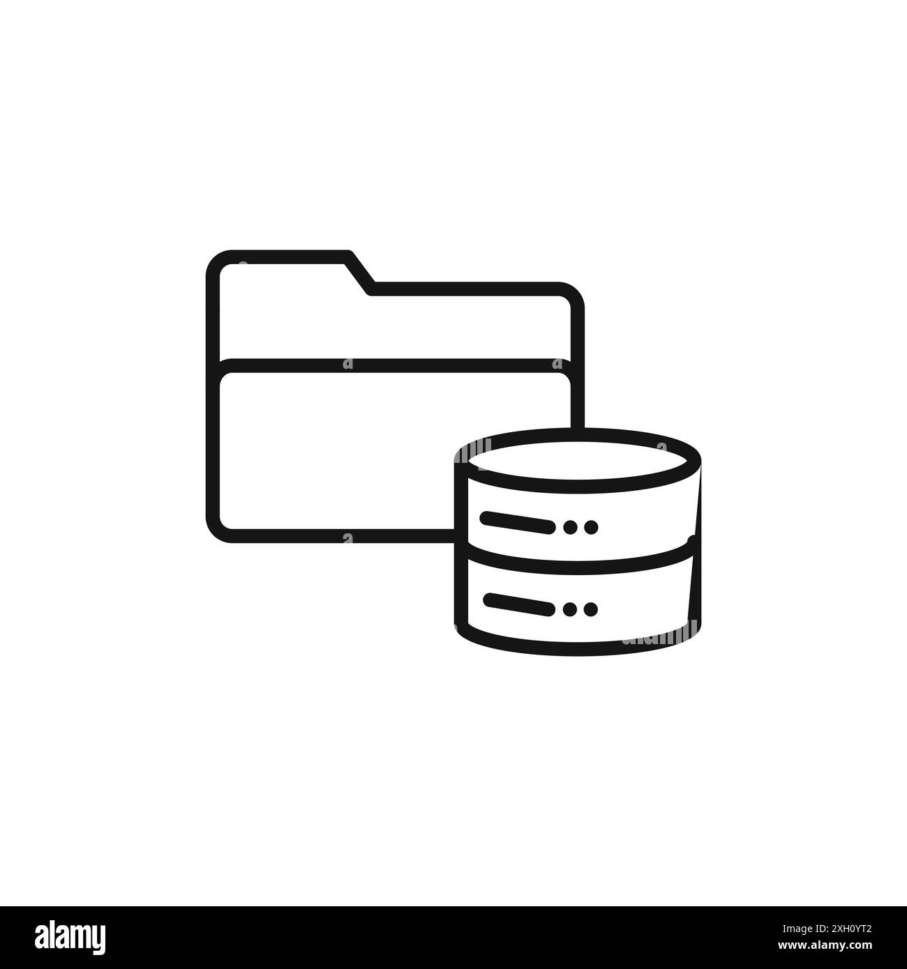 Data storage icon logo sign vector outline in black and white color ...