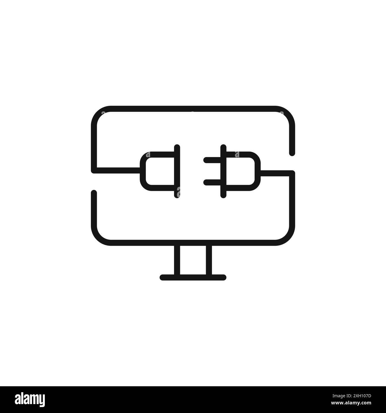 Electric Computer icon logo sign vector outline in black and white ...