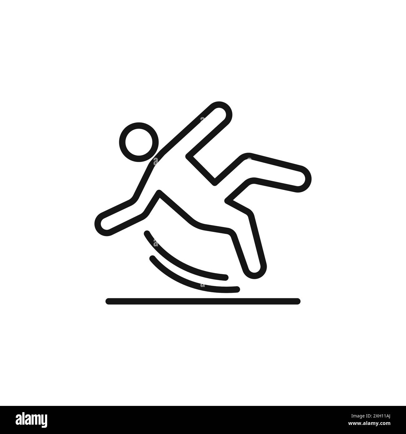 fall accident icon logo sign vector outline in black and white color ...