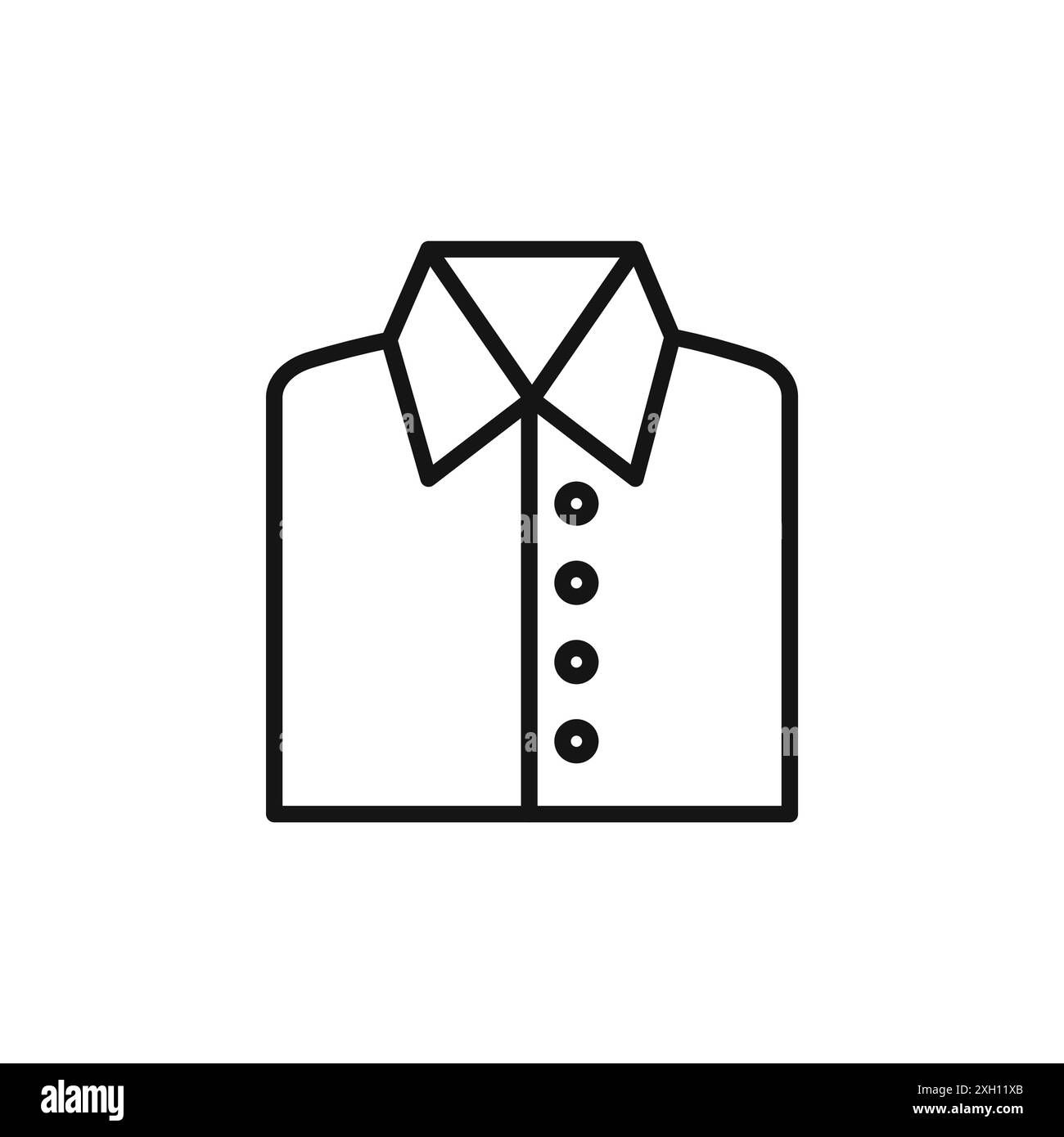 dress shirt icon logo sign vector outline in black and white color ...